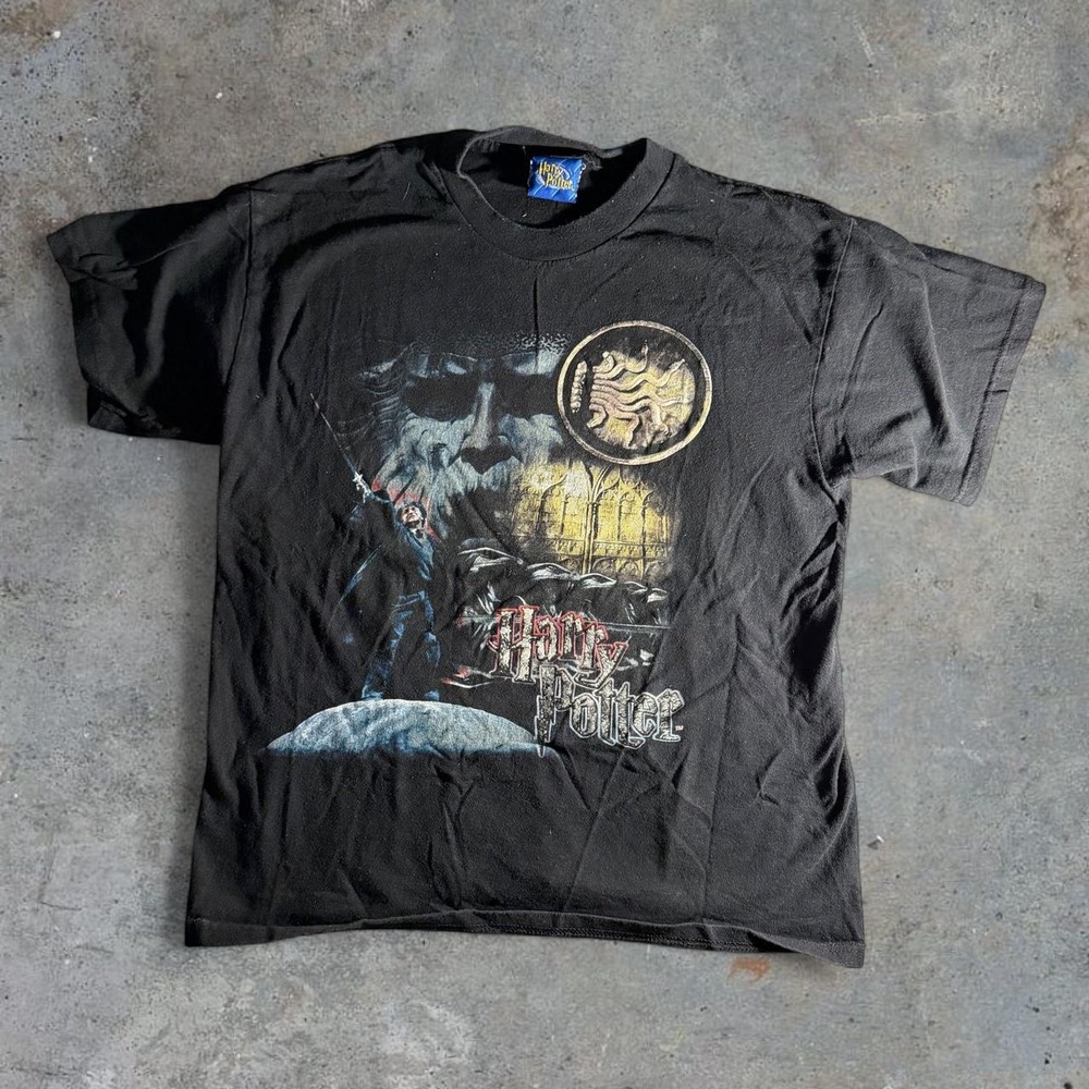 Harry Potter Dementor Graphic T-Shirt Black Movie Tee Women M Youth XL Y2K 2002